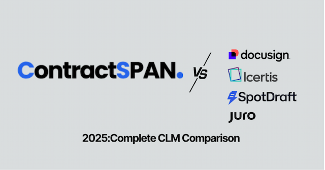 ContractSPAN vs DocuSign, Icertis, SpotDraft & Juro: 2025 CLM Comparison